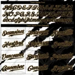 Custom Graffiti Pattern Black-Old Gold 3D Authentic Baseball Jersey - Image 3