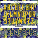Custom Graffiti Pattern Royal-Gold 3D Creative Geometric Figures Triangle And Dots Authentic Baseball Jersey - Image 4