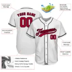 Custom White Red Baseball Jersey - Image 2