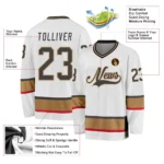 Custom White Dark Gray-Old Gold So Cool Hockey Jersey - Image 2