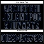 Custom Graffiti Pattern Black-Light Blue 3D Authentic Baseball Jersey - Image 4