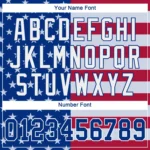 Custom Royal White-Red American Flag Fashion Authentic Baseball Jersey - Image 4