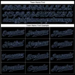 Custom Graffiti Pattern Black-Light Blue 3D Authentic Baseball Jersey - Image 3