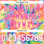 Custom Tie Dye White-Pink 3D Watercolor Rainbow Authentic Baseball Jersey - Image 4