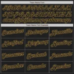 Custom White-Black Old Gold Authentic Split Fashion Baseball Jersey - Image 3