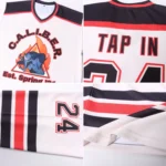 Custom Cream Black-Red Hockey Jersey - Image 5