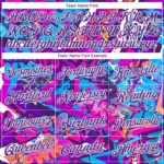 Custom Graffiti Words Pattern White-Purple 3D Authentic Baseball Jersey - Image 3