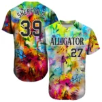 Custom Scratch Graffiti Pattern Black-White 3D Authentic Baseball Jersey - Image 2