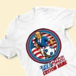4th Of July Soccer Shirt - Merica - 4th Of July Party Gifts For Soccer Lover - Custom Name - Image 4