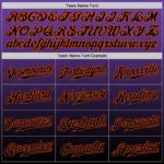 Custom Purple Black-Orange Authentic Fade Fashion Baseball Jersey - Image 4