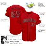 Custom Red Black-Gray Authentic Drift Fashion Baseball Jersey - Image 2