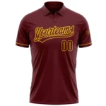 Custom Burgundy Yellow Performance Vapor Golf Polo Shirt - Image 2