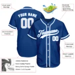 Custom Blue White Baseball Jersey - Image 2