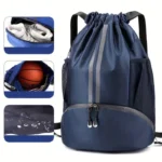 Basketball Drawstring Backpack with Wet Proof Pocket - Image 3