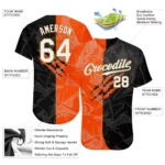Custom Graffiti Pattern White-Old Gold 3D Authentic Baseball Jersey - Image 2