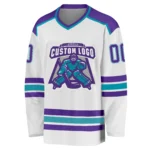 Custom White Purple-Teal So Cool Hockey Jersey - Image 2