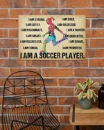 Gift For Soccer Landscape Canvas I Am A Soccer Player Girl Lovers Birthday Gift Home Decor Wall Art Visual Art - Image 3