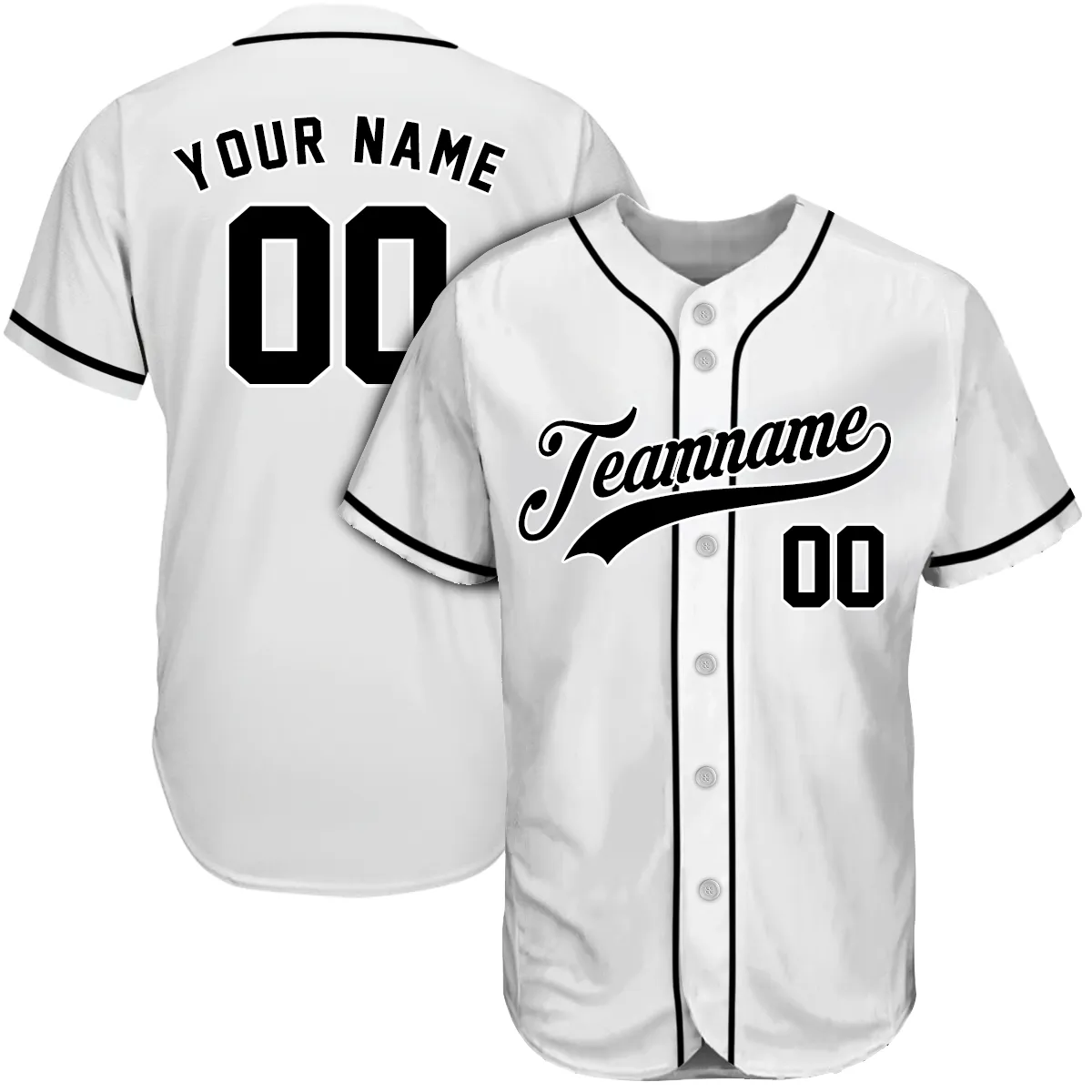 cbe140e7661469968fec1c0fd0f8ffe5277c4429db2720d9153e299c063facb8.webp Custom White Black Baseball Jersey - Image 1