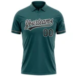 Custom Midnight Green Black-White Performance Vapor Golf Polo Shirt - Image 2