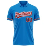 Custom Blue Red-White Performance Vapor Golf Polo Shirt - Image 2