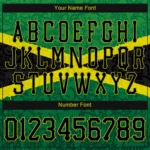 Custom Graffiti Pattern Black-Green 3D Jamaica Authentic Baseball Jersey - Image 4