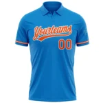 Custom Blue Orange-White Performance Vapor Golf Polo Shirt - Image 2