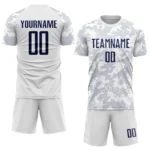 Custom White Navy Sublimation Soccer Uniform Jersey - Image 2