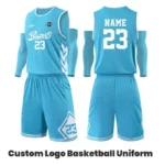 Custom Name Blue Basketball Jersey