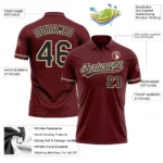 Custom Burgundy Black-City Cream Performance Vapor Golf Polo Shirt - Image 3