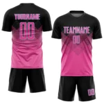 Custom Pink Pink-Black Sublimation Soccer Uniform Jersey - Image 2