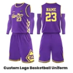 Unisex Purple Yellow Basketball Team Uniforms