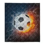 Soccer Blanket. Water And Fire Soccer Lover - Image 3