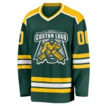 Custom Green Gold-White So Cool Hockey Jersey - Image 2