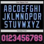 Custom Black Light Blue Pinstripe Pink-Light Blue Authentic Baseball Jersey - Image 3