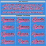 Custom Powder Blue Pink-Black Hockey Jersey - Image 4