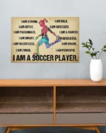 Gift For Soccer Landscape Canvas I Am A Soccer Player Girl Lovers Birthday Gift Home Decor Wall Art Visual Art - Image 2