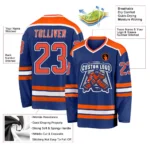 Custom Royal Orange-White So Cool Hockey Jersey - Image 3