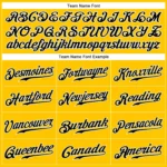 Custom Yellow Black Pinstripe Black-White Authentic Baseball Jersey - Image 3