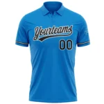 Custom Blue Black-White Performance Vapor Golf Polo Shirt - Image 2