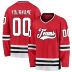 Custom Red White-Gray So Cool Hockey Jersey
