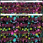 Custom Graffiti Pattern Black-Pink 3D Neon Splatter Authentic Baseball Jersey - Image 3